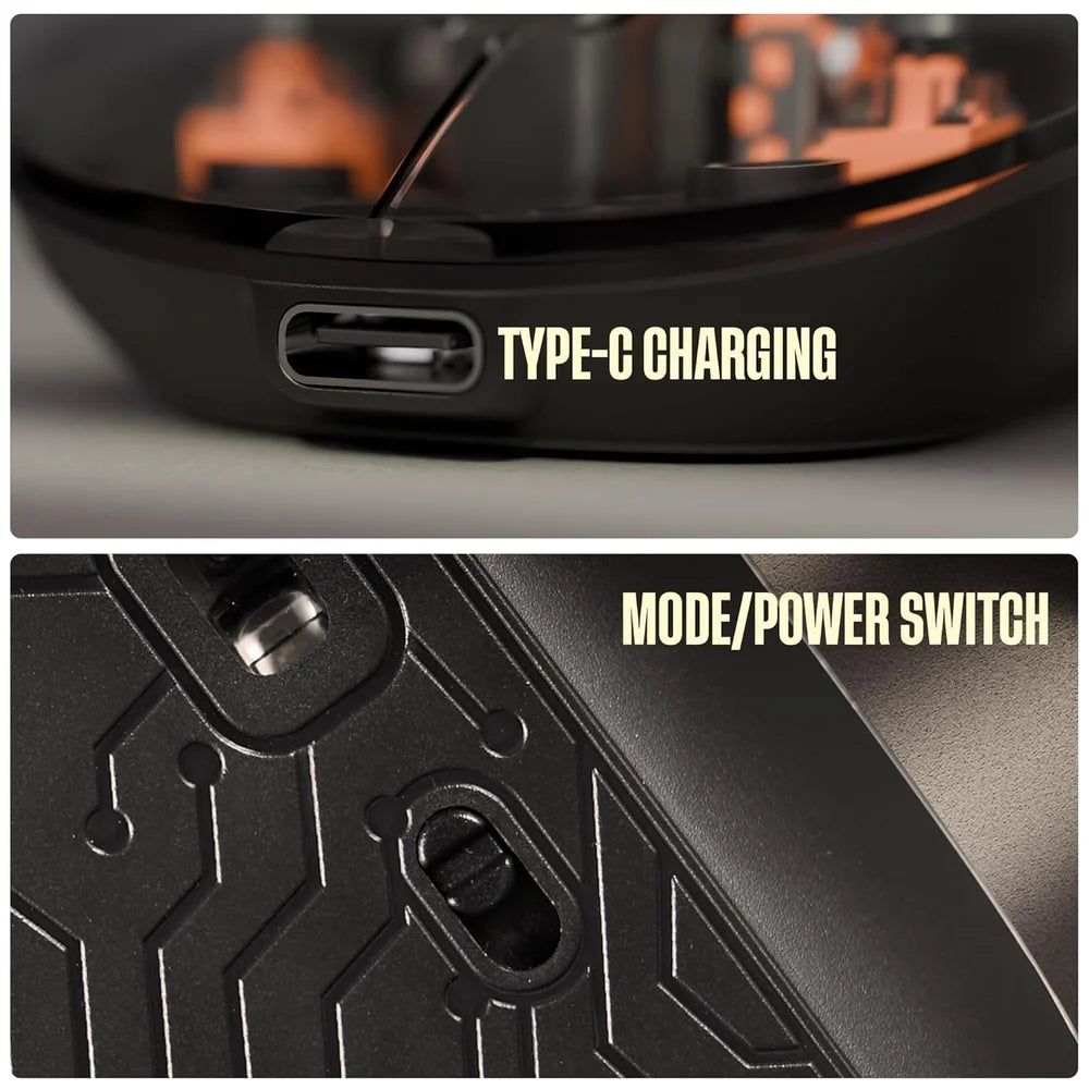 Transparent Wireless Bluetooth Mouse | Silent Click Rechargeable Mouse