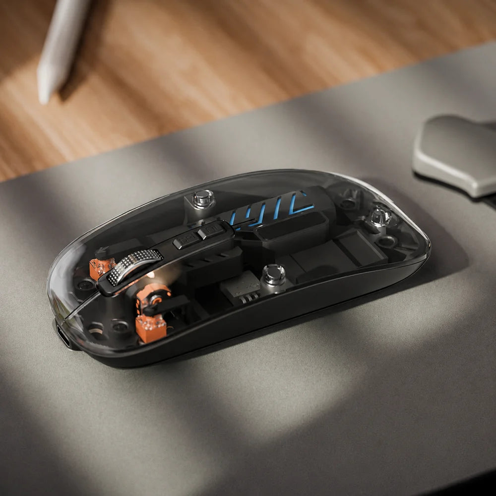 Transparent Wireless Bluetooth Mouse | Silent Click Rechargeable Mouse