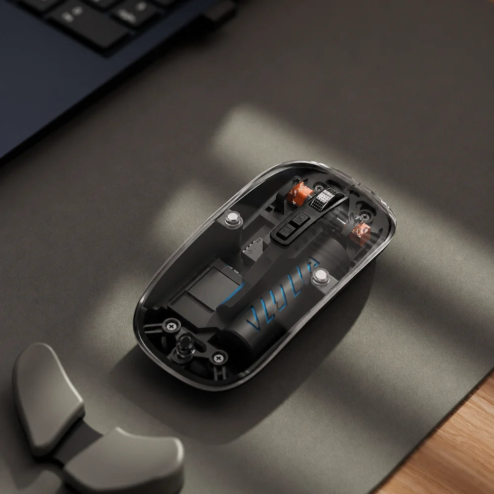 Transparent Wireless Bluetooth Mouse | Silent Click Rechargeable Mouse