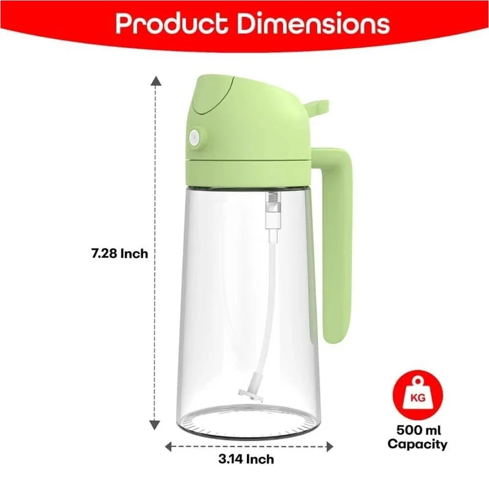 Borosilicate Glass Cooking Oil Spray Bottle - Fine Mist (500 ml)